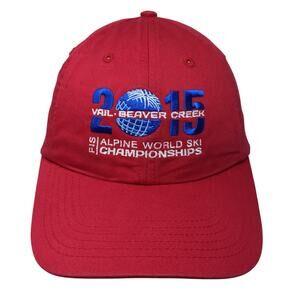 2015 Vail Beaver Creek Alpine World Ski Championship Baseball Cap Red One Size